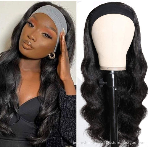 High Quality Wigs With Attached Headbands Braids Wig Human Hair Headband Wig